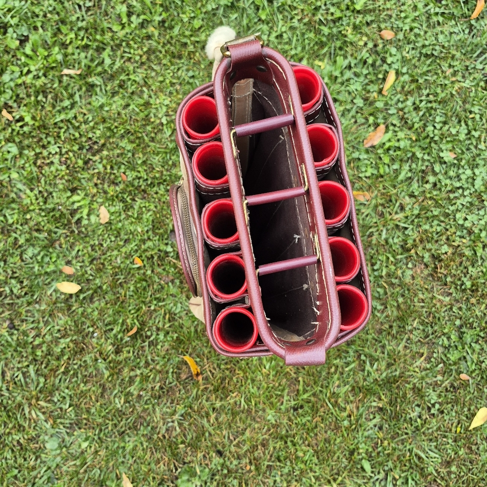 Vintage 1950's Atlantic Canvas/Leather 13-Way Sunday Carry Golf Bag with Strap - Picture 4 of 11